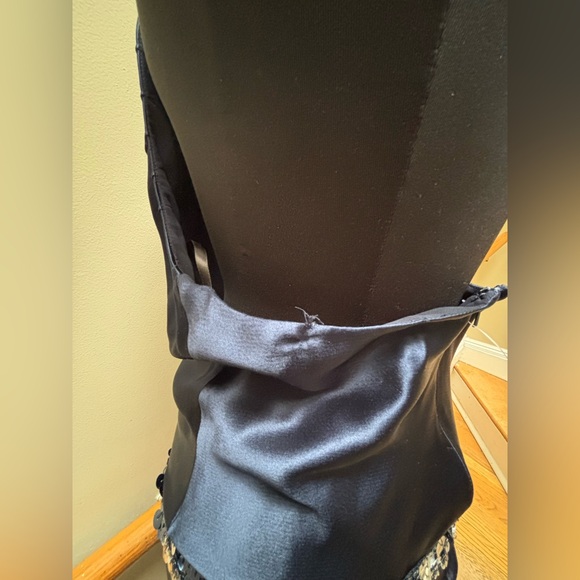 Elegant Navy Blue Vera Wang Halter Dress - Picture 2 of 7